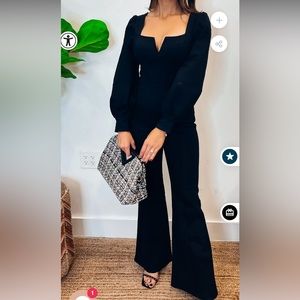 Boutique black denim romper